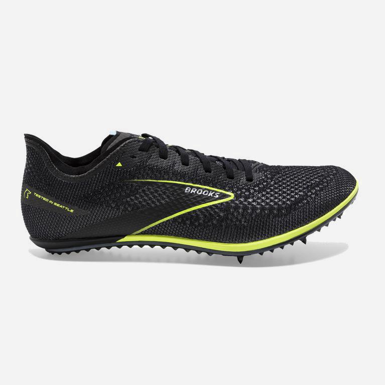 Brooks Elmn8 6 Women's Track & Cross Country Shoes UK Outlet - Black/Nightlife/GreenYellow (CNKRE965